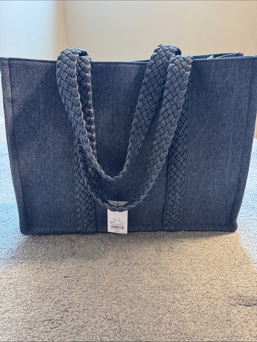 Women’s Sonoma 
 Braided Handle Denim Tote Bag - Blue